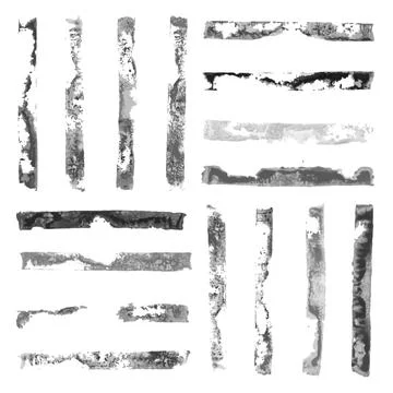 Black and White rectangular paint stamps Illustrazione stock