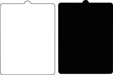 Black and white rectangular tablet device vector Stock Illustration
