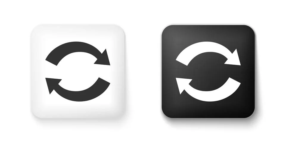 Black and white Refresh icon isolated on white background. Reload symbol Stock Illustration
