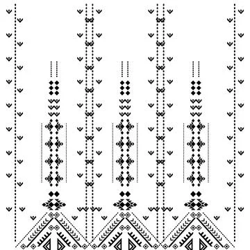 A black and white repeated border motif on of a pattern Stock Illustration