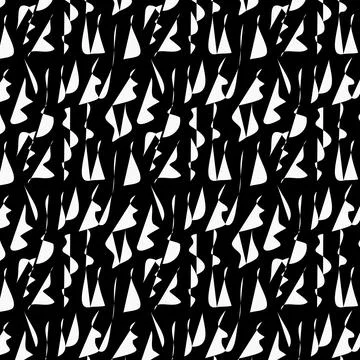 Black and white repeating abstract geometric pattern Stock Illustration
