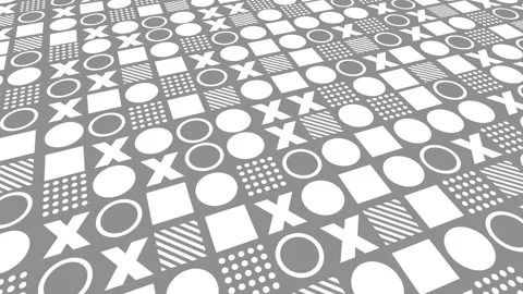 Black and white repeating pattern of geometric shapes abstract background Video stock 234000715