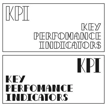 Black and white rey performance indicators lettering Illustrazione stock