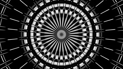 Black and white ring abstraction VJ Loop Video stock 211024964