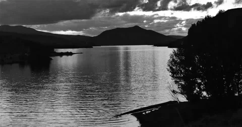 Black and White River Scene Stock Footage 44097044