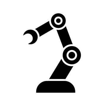 Black and White Robotic Arm for Industrial Automation and Manufacturing Use 스톡 일러스트