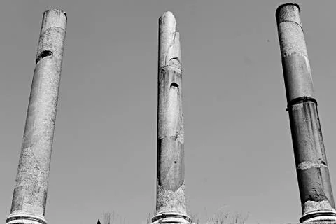 Black and white Roman columns Stock Photos