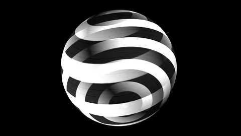 Black and white rorating slices sphere Stock Footage 119497914