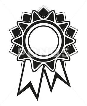 Black and white rosette award silhouette Stock Illustration