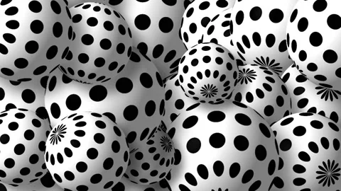 Black and white rotating balls loopable motion background Stock Footage 161643814