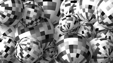 Black and white rotating balls loopable motion background Stock Footage 161644098