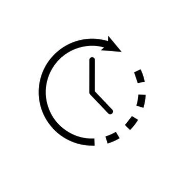 BLACK AND WHITE ROUND CLOCK Ilustración de archivo