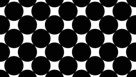 Black and white round elements in minimal dynamic pattern. Abstract animation Stock Footage 172131395