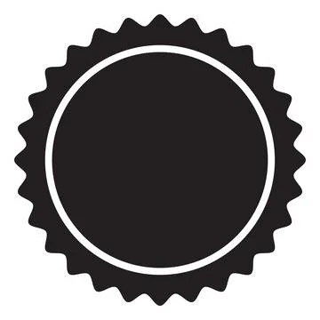 Black and white round frame with curved edges. Empty retro mockup for medal Stock Illustration