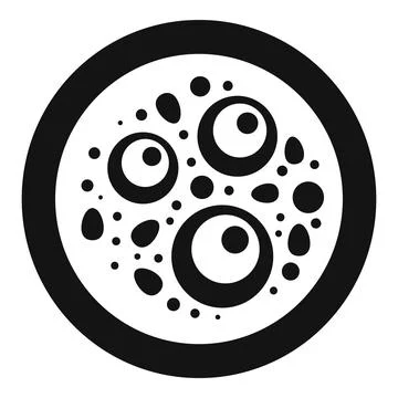 Black and white round shape with circles creating abstract pattern Stock Illustration