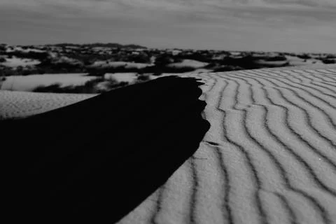 Black and White Sand Landscape Contrast Stock Photos