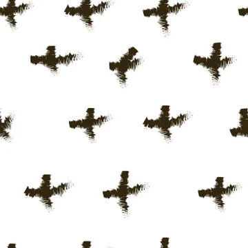 Black and white Scandinavian pattern, abstract chaotic stripes Stock Illustration
