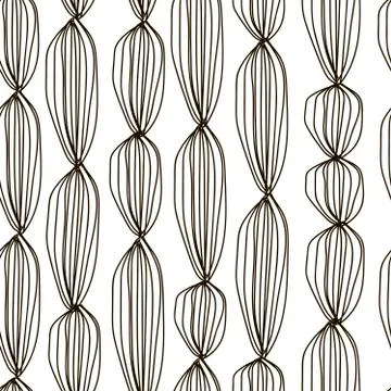 Black and white Scandinavian pattern, abstract chaotic stripes Stock Illustration