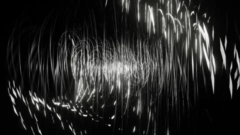 Black and White Sci-Fi Spiraling Splines Background VJ Loop in 4K Video stock 249879363