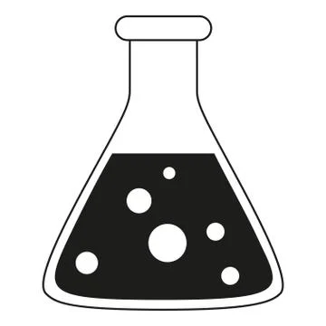 Black and white science test tube silhouette Illustrazione stock
