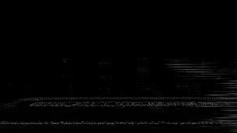 The black and white screen of the device having white stripes of glitch and Video stock 106063092