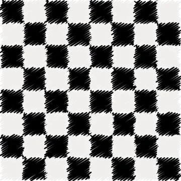 Black and white scribble square's chart pattern. Stock Illustration