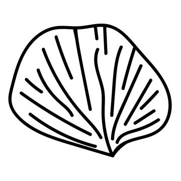 Black and white sea shell sketch in clean linear style. Stock Illustration