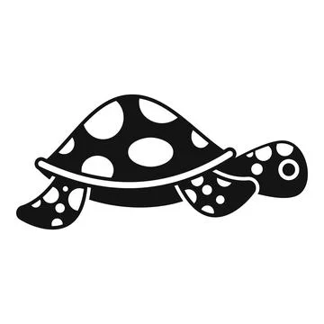 Black and white sea turtle swimming icon illustration Illustrazione stock