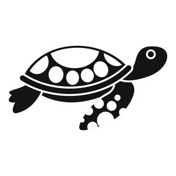 Black and white sea turtle swimming with white spots Illustrazione stock