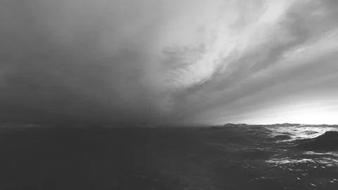 Black and white sea wave Stock Footage 249127754