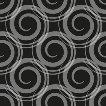Black and white seamless background with spirals Illustrazione stock