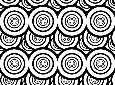 Black and white seamless background with circles Illustrazione stock
