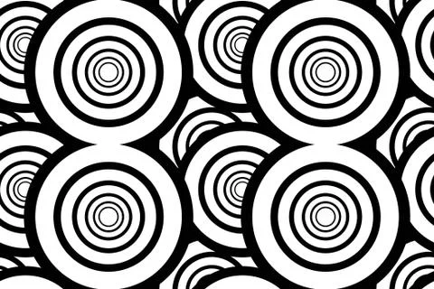 Black and white seamless background with circles Stock Illustration