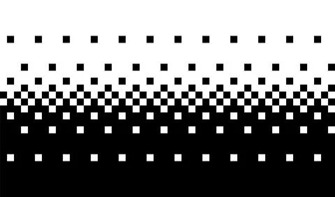 Black and white seamless background in pixel art style. 8 bit dithering backdrop Stock Illustration