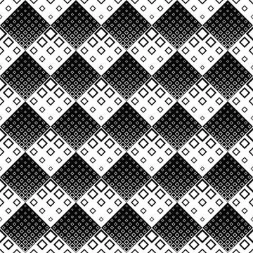 Black and white seamless diagonal square pattern background design Stock Illustration