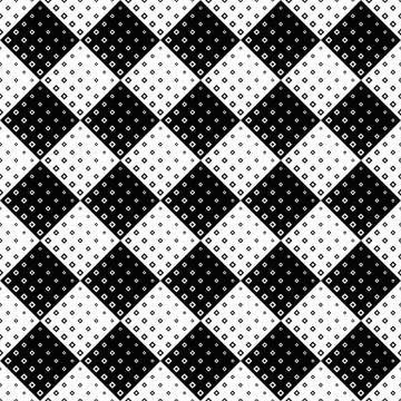 Black and white seamless diagonal square pattern background design Stock Illustration