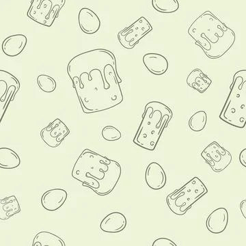 Black and white seamless Easter pattern イラスト素材