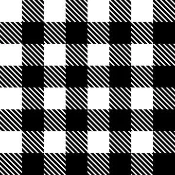 Black And White Seamless Gingham Pattern Background Illustrazione stock
