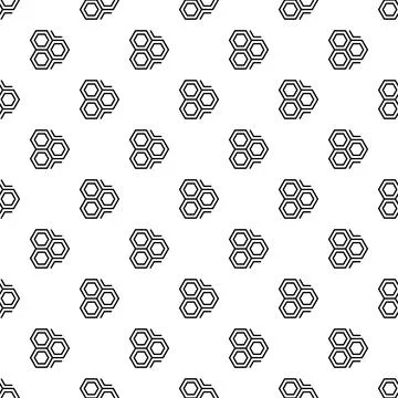 Black and white seamless hexagonal geometric pattern background Illustrazione stock