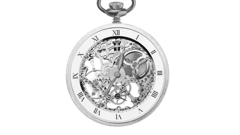 Black and white seamless looping vintage watch mechanism time lapse Stock Footage 78491602