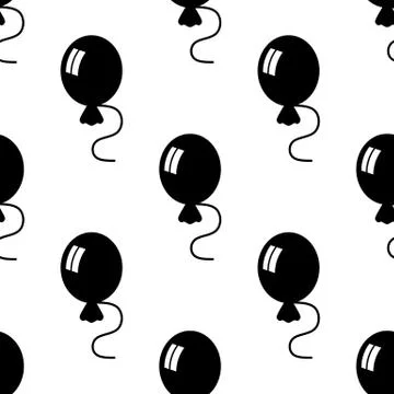 Black and white seamless pattern with balloons in comic style 스톡 일러스트