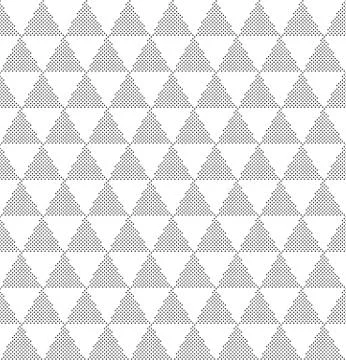Black and white seamless pattern with halftone triangles Stock Illustration