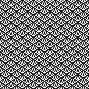 Black and white seamless pattern in art deco style Stock Illustration