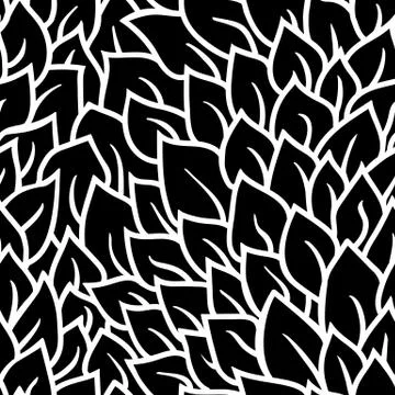 Black and white seamless pattern. Graphic ornament. Floral stylish background Illustrazione stock