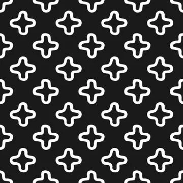 Black and white seamless pattern with hand drawn cross motifs Illustrazione stock