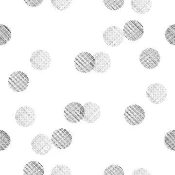 Black and white seamless pattern with overlapping textured dots Stock Illustration