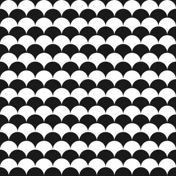 Black and white seamless pattern with fish scales Stock Illustration