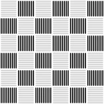 Black and white seamless pattern with striped squares (repeatable) Stock Illustration