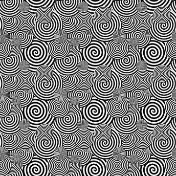 Black and White Seamless Pattern. Abstract Psychedelic Art Backg Stock Illustration