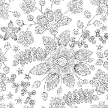 Black and white seamless pattern Stock Illustration